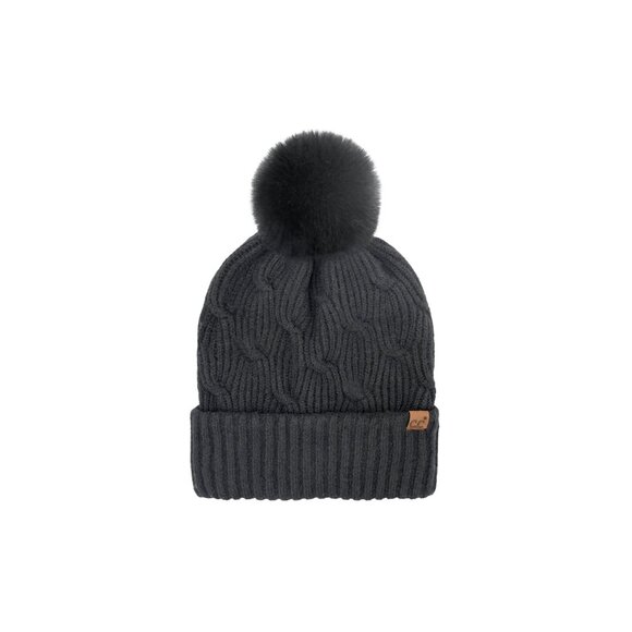 C.C Chain Link Knitted Pom Beanie NWT - Picture 6 of 8